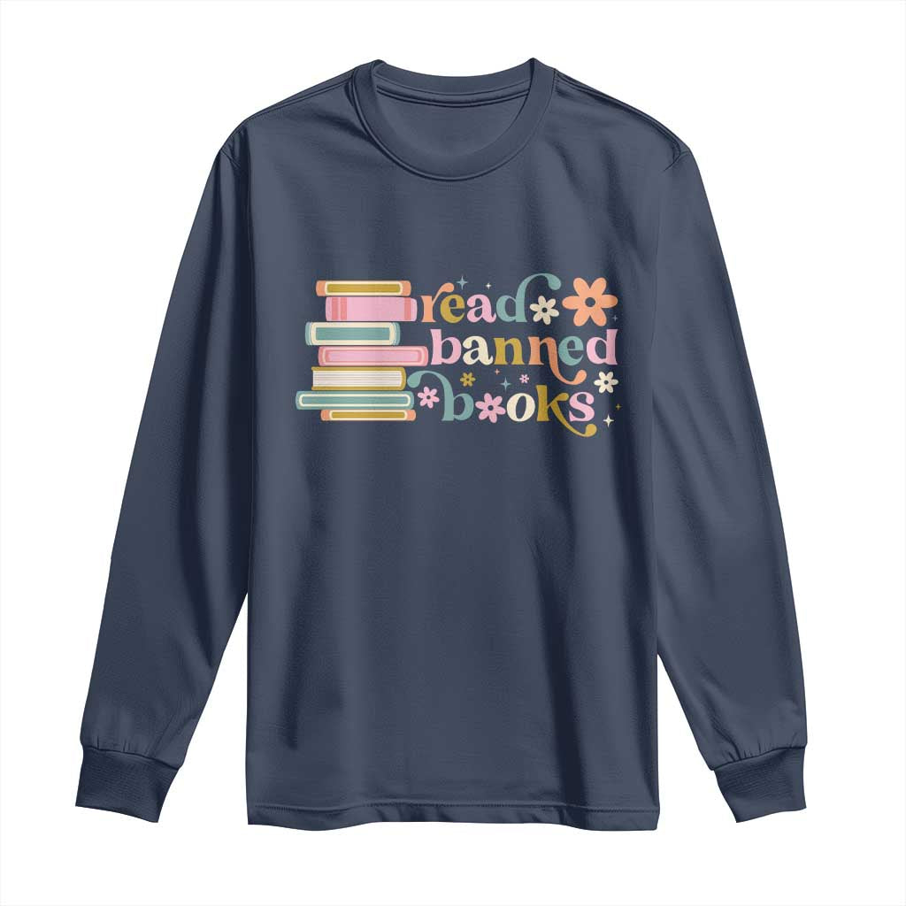 Vintage Read Banned Books Long Sleeve Shirt TS10 Navy Print Your Wear