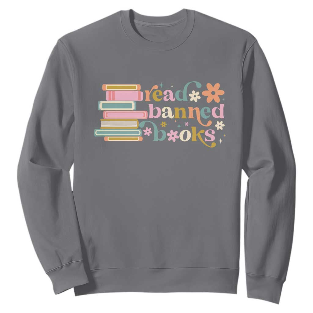 Vintage Read Banned Books Sweatshirt TS10 Charcoal Print Your Wear