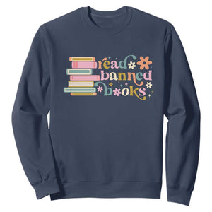 Vintage Read Banned Books Sweatshirt TS10 Navy Print Your Wear