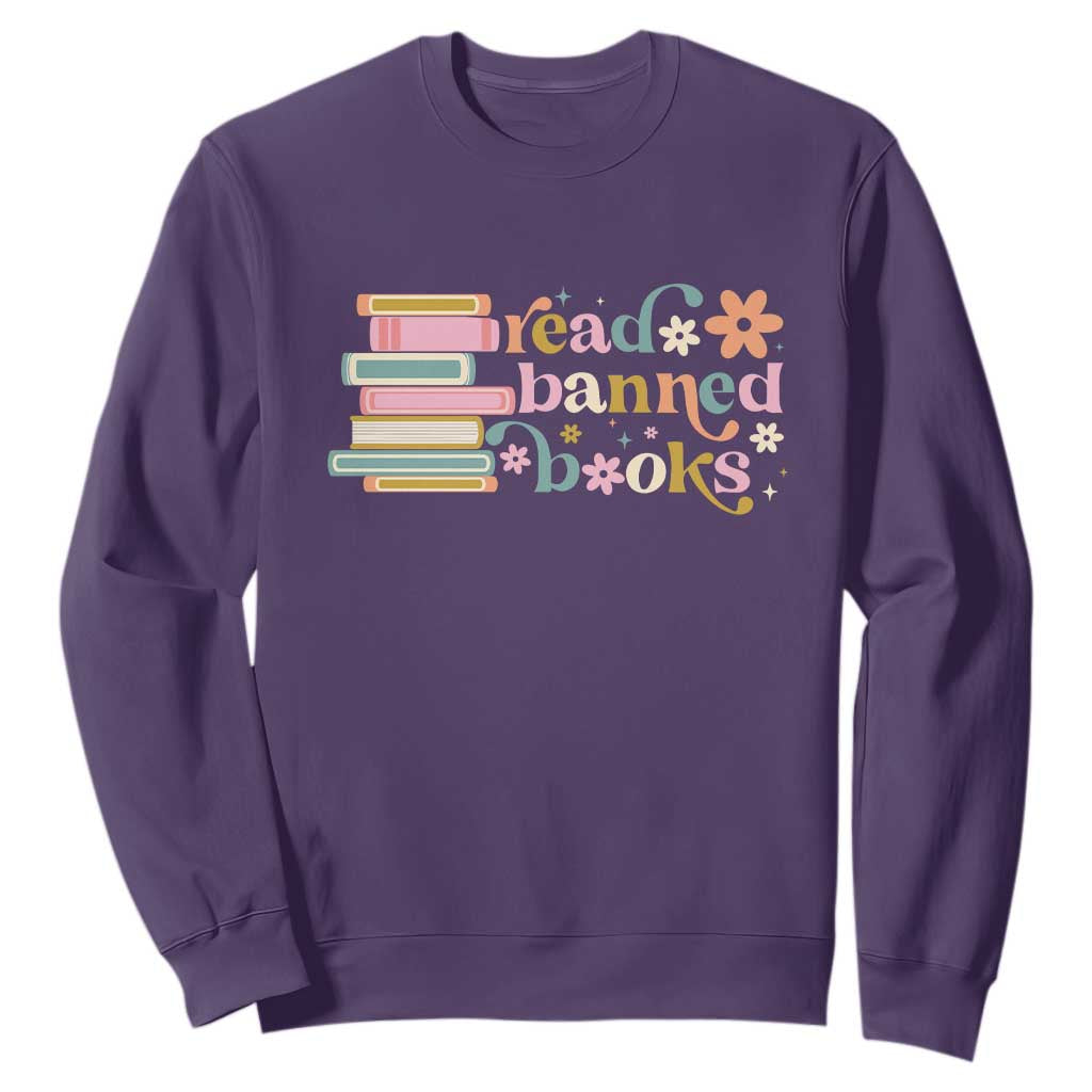 Vintage Read Banned Books Sweatshirt TS10 Purple Print Your Wear