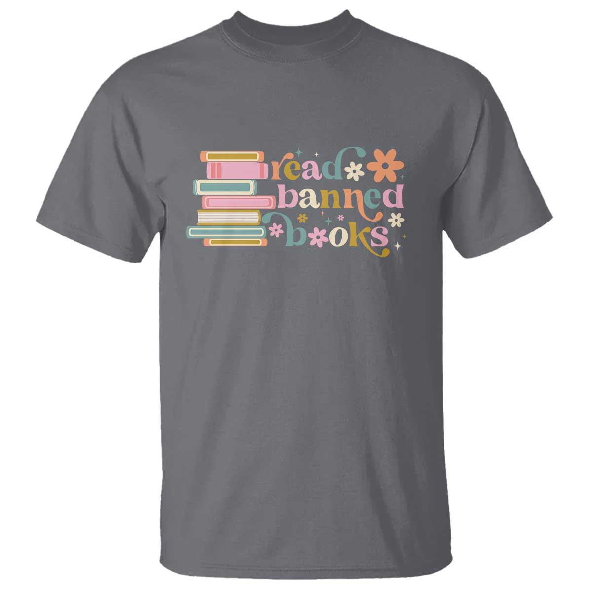 Vintage Read Banned Books T Shirt TS10 Charcoal Print Your Wear