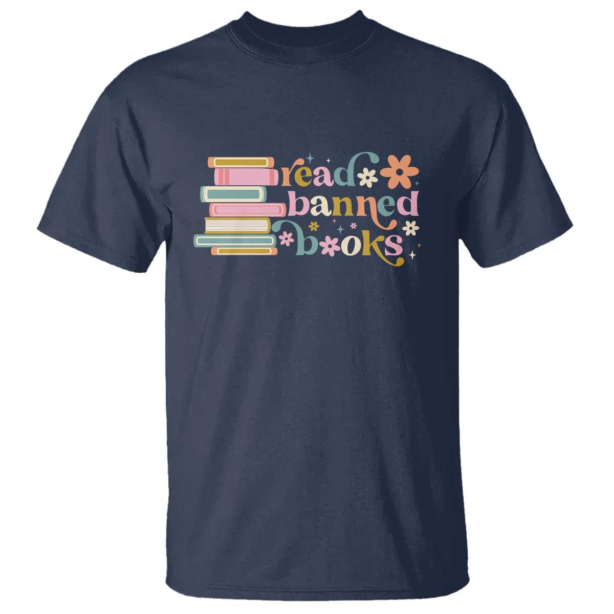 Vintage Read Banned Books T Shirt TS10 Navy Print Your Wear