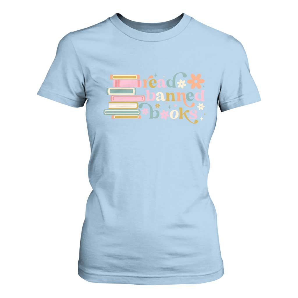 Vintage Read Banned Books T Shirt For Women TS10 Light Blue Print Your Wear