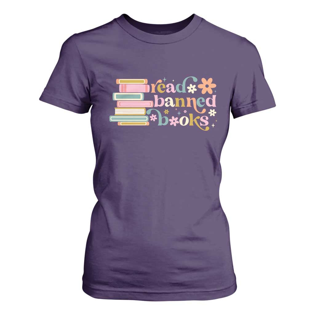 Vintage Read Banned Books T Shirt For Women TS10 Purple Print Your Wear