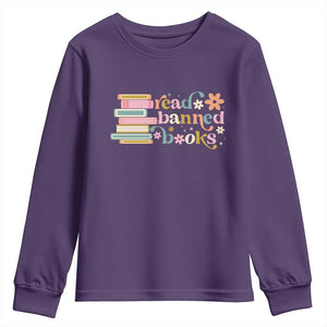 Vintage Read Banned Books Youth Sweatshirt TS10 Purple Print Your Wear