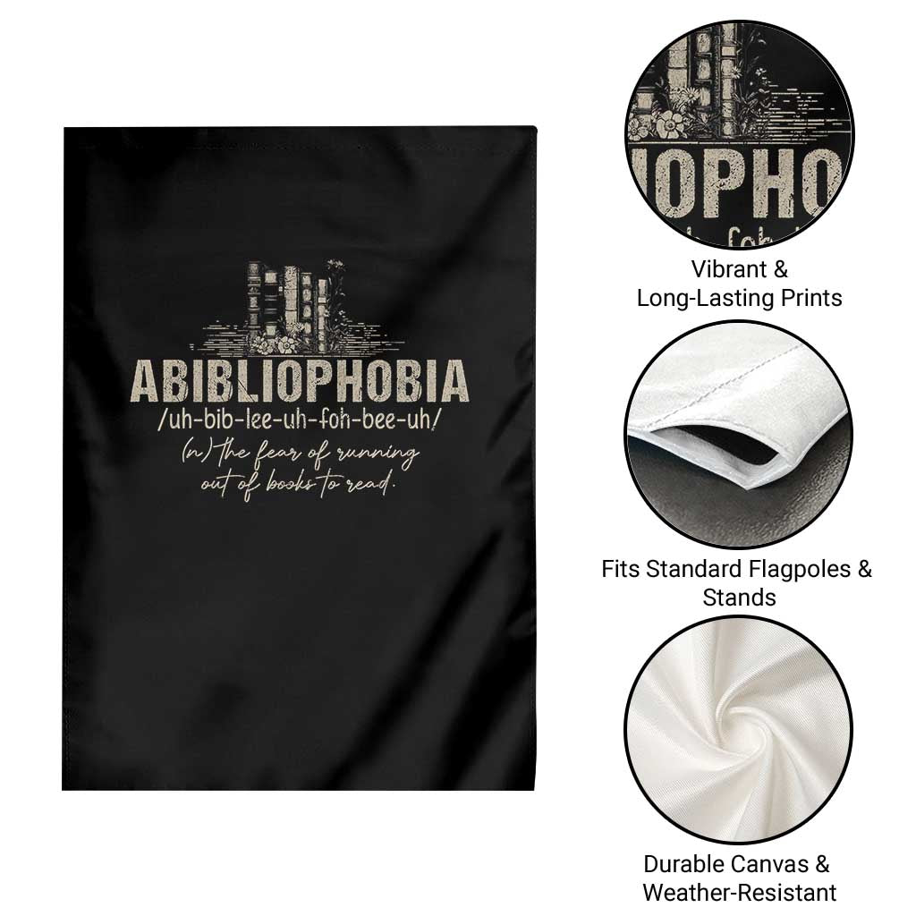 Abibliophobia Garden Flag Funny Reading Bookworm Book Lover Reader Gift TS10 Print Your Wear
