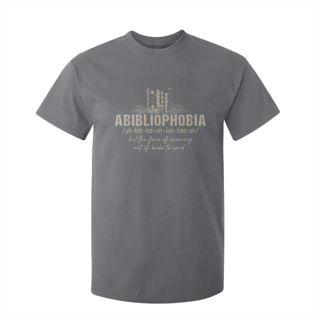 Abibliophobia T Shirt For Kid Funny Reading Bookworm Book Lover Reader Gift TS10 Charcoal Print Your Wear