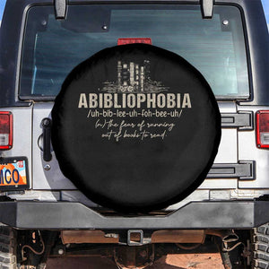 Abibliophobia Spare Tire Cover Funny Reading Bookworm Book Lover Reader Gift TS10 No hole Black Print Your Wear