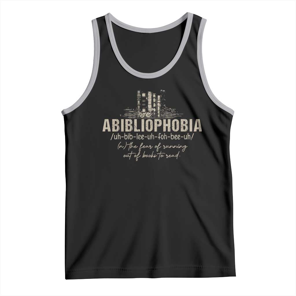 Abibliophobia Tank Top Funny Reading Bookworm Book Lover Reader Gift TS10 Black Athletic Heather Print Your Wear