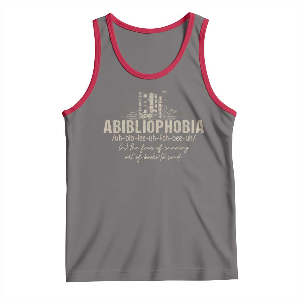 Abibliophobia Tank Top Funny Reading Bookworm Book Lover Reader Gift TS10 Deep Heather Red Print Your Wear