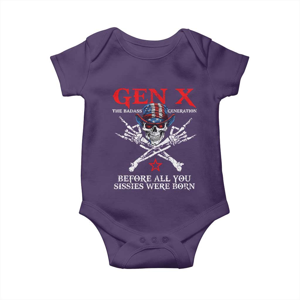 Gen X The Badasss Generation Baby Onesie Before All You Sissie were Born Skull Rock Hand TS10 Purple Print Your Wear