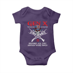 Gen X The Badasss Generation Baby Onesie Before All You Sissie were Born Skull Rock Hand TS10 Purple Print Your Wear