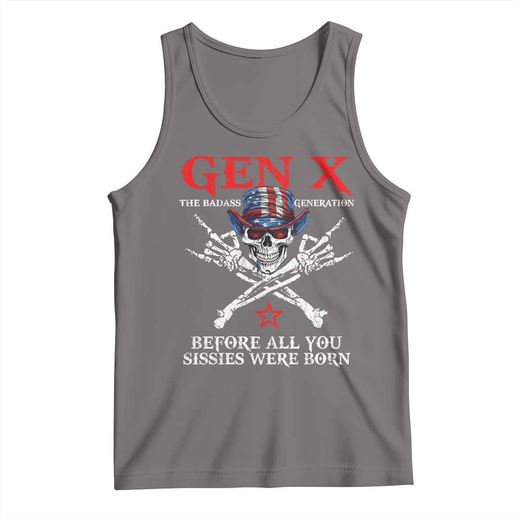 Gen X The Badasss Generation Tank Top Before All You Sissie were Born Skull Rock Hand TS10 Deep Heather Print Your Wear