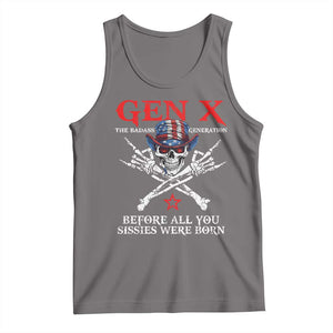 Gen X The Badasss Generation Tank Top Before All You Sissie were Born Skull Rock Hand TS10 Deep Heather Print Your Wear