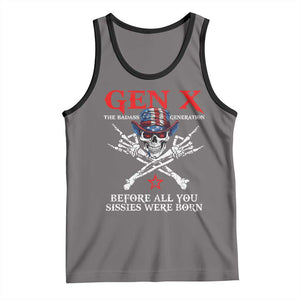 Gen X The Badasss Generation Tank Top Before All You Sissie were Born Skull Rock Hand TS10 Deep Heather Black Print Your Wear