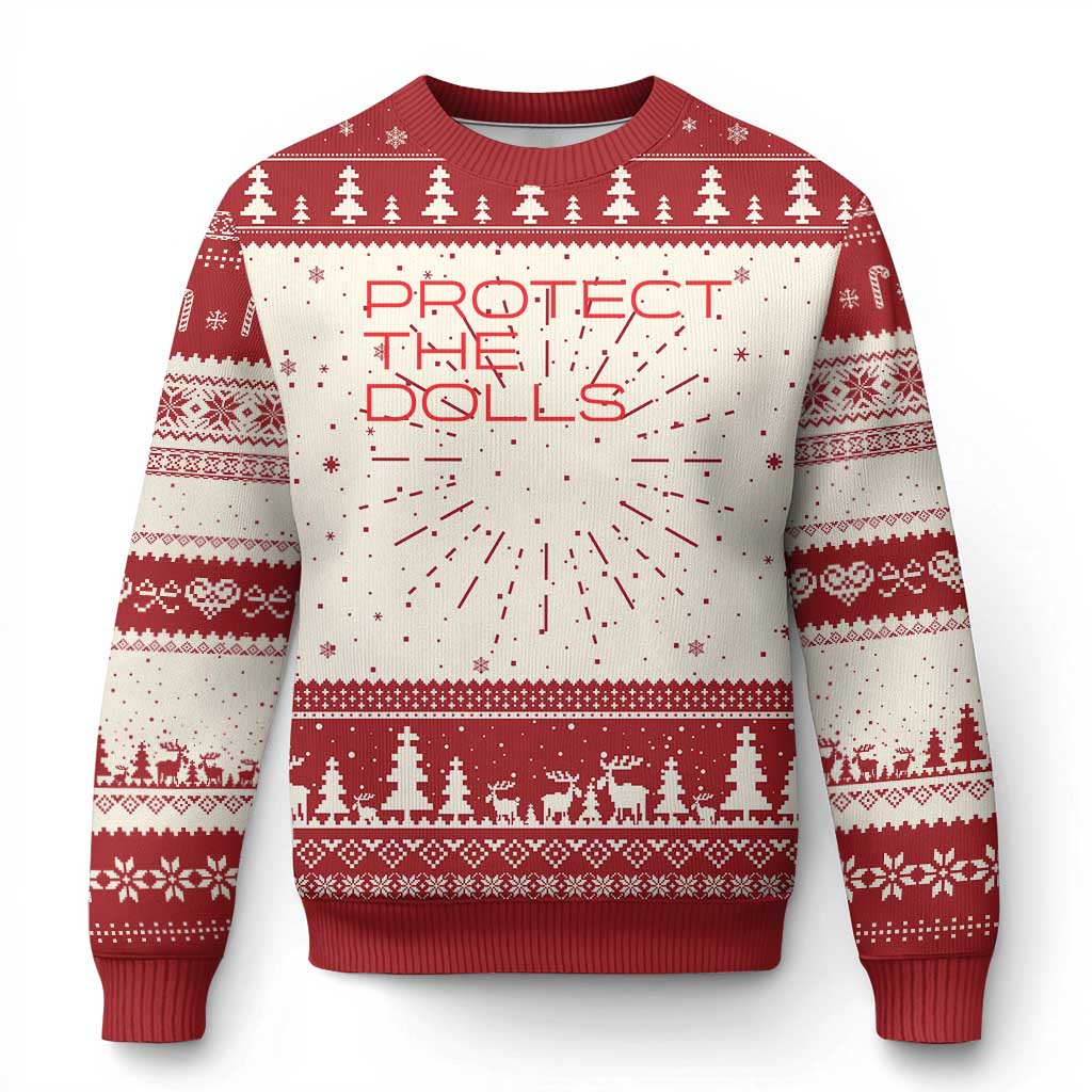 Protect The Dolls Knit Sweatshirt Pride Month TS10 Red Print Your Wear