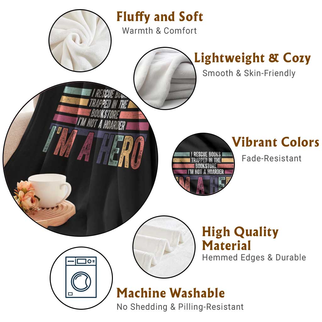 Book Lover Throw Blanket I Rescue Books TS10 Print Your Wear