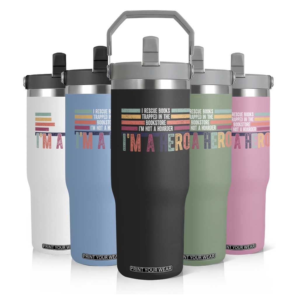 Book Lover Flip Straw Tumbler I Rescue Books TS10 Print Your Wear