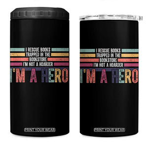 Book Lover 4 in 1 Can Cooler Tumbler I Rescue Books TS10 One Size: 16 oz Black Print Your Wear