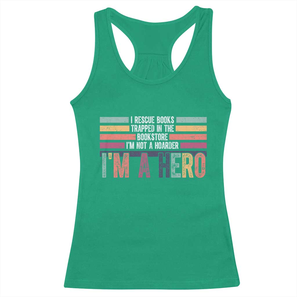 Book Lover Racerback Tank Top I Rescue Books TS10 Irish Green Print Your Wear