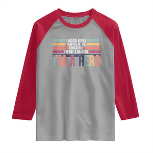 Book Lover Raglan Shirt I Rescue Books TS10 Sport Gray Red Print Your Wear
