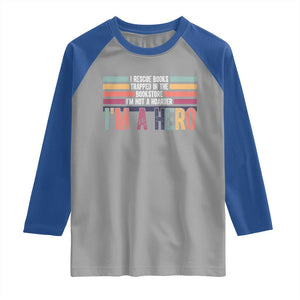 Book Lover Raglan Shirt I Rescue Books TS10 Sport Gray Royal Print Your Wear