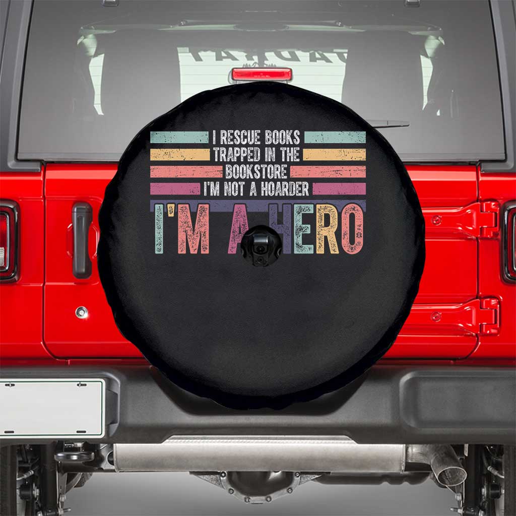 Book Lover Spare Tire Cover I Rescue Books TS10 Black Print Your Wear
