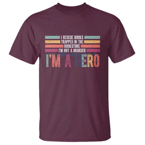 Book Lover T Shirt I Rescue Books TS10 Maroon Print Your Wear