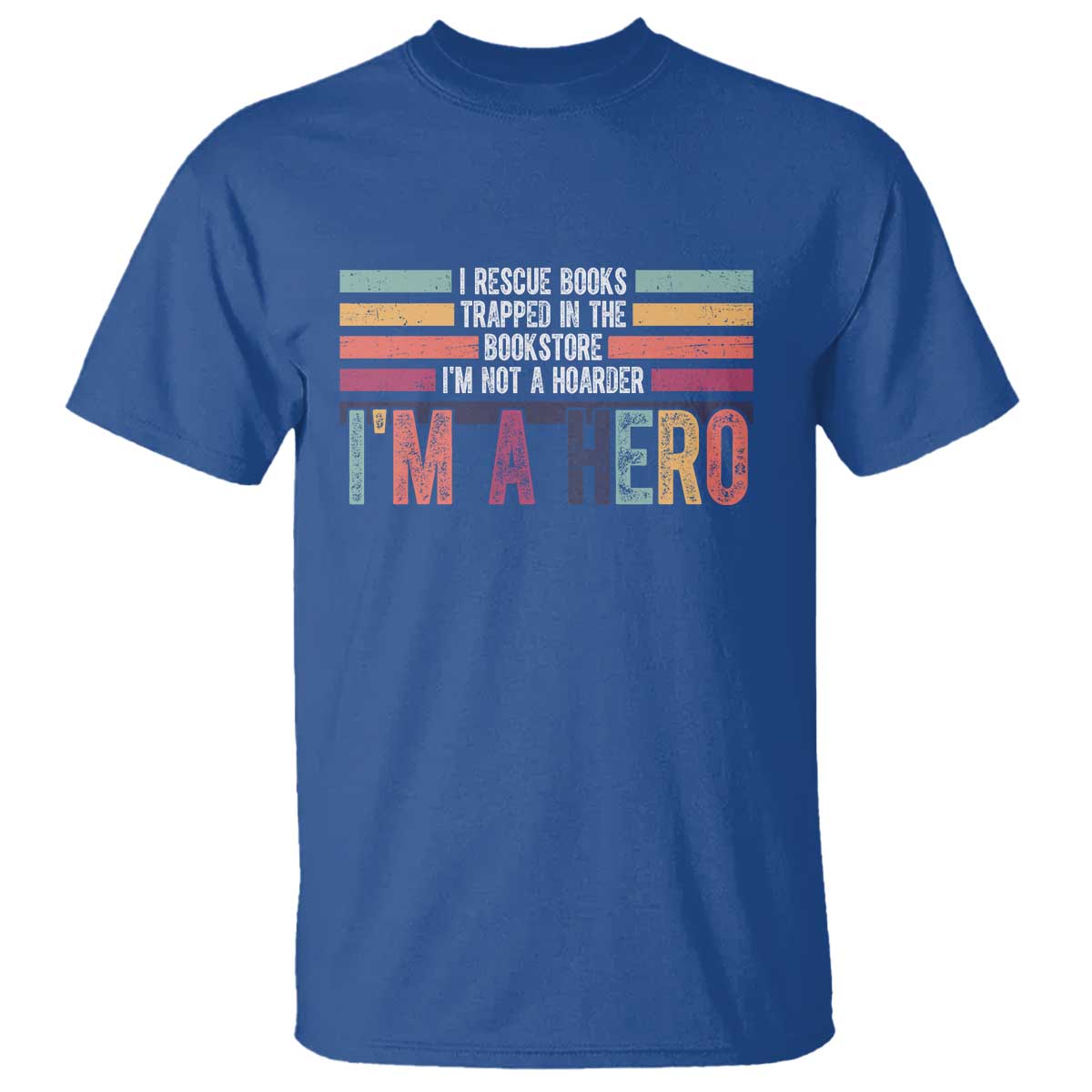 Book Lover T Shirt I Rescue Books TS10 Royal Blue Print Your Wear
