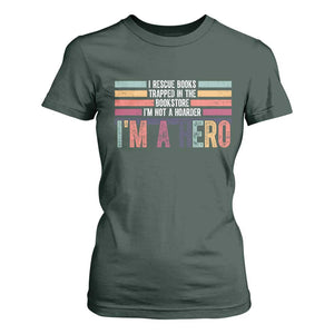 Book Lover T Shirt For Women I Rescue Books TS10 Dark Forest Green Print Your Wear