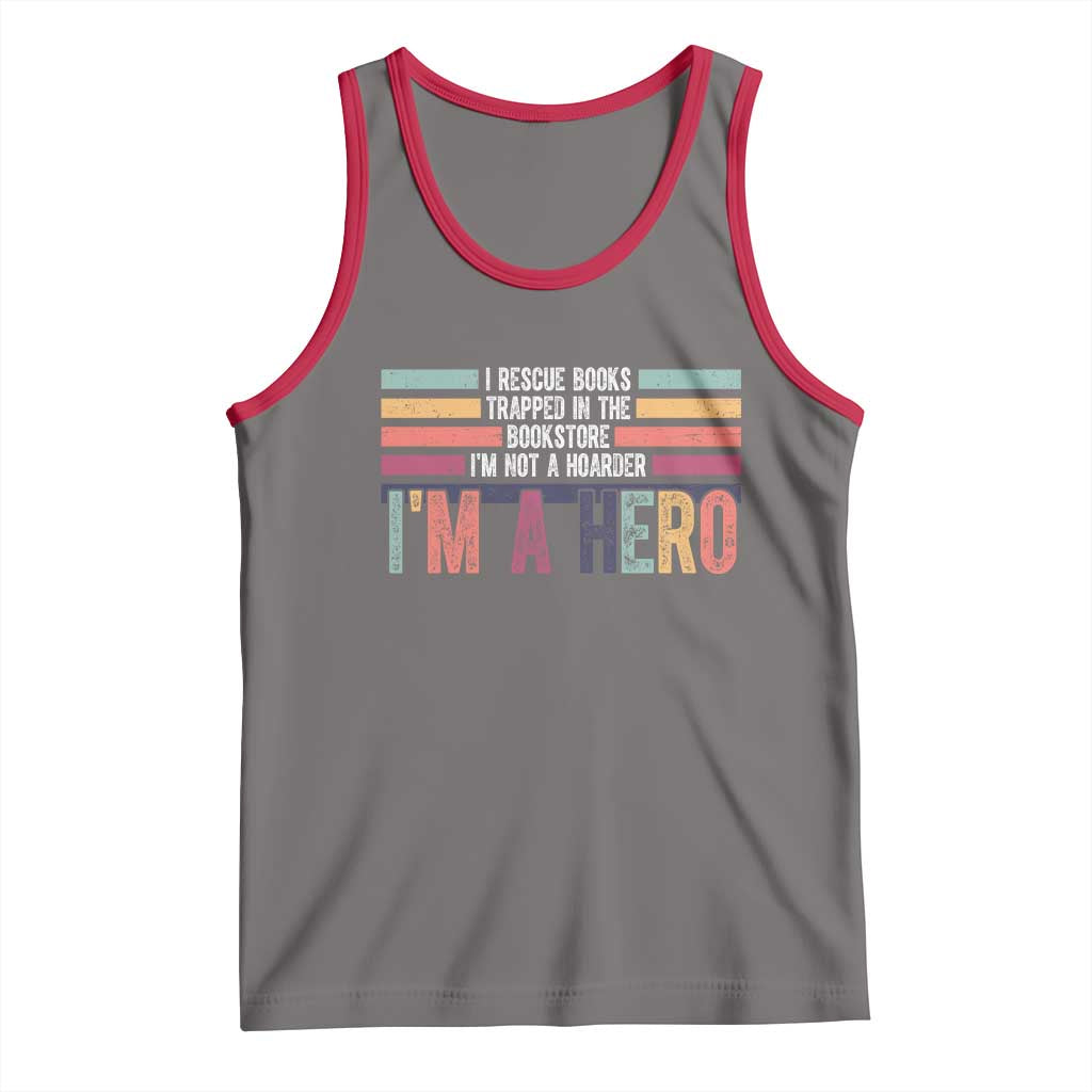 Book Lover Tank Top I Rescue Books TS10 Deep Heather Red Print Your Wear