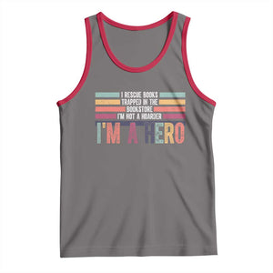 Book Lover Tank Top I Rescue Books TS10 Deep Heather Red Print Your Wear