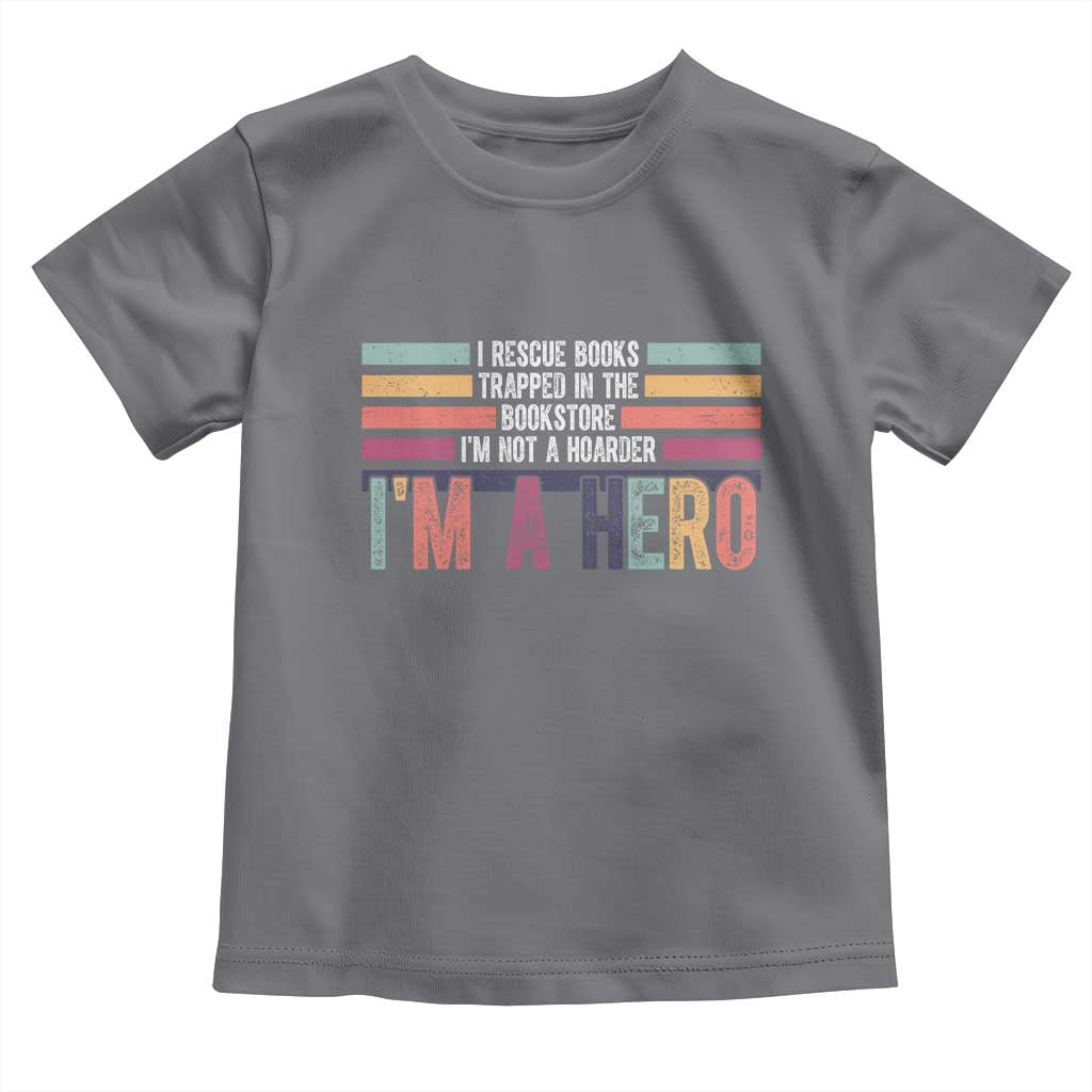 Book Lover Toddler T Shirt I Rescue Books TS10 Charcoal Print Your Wear