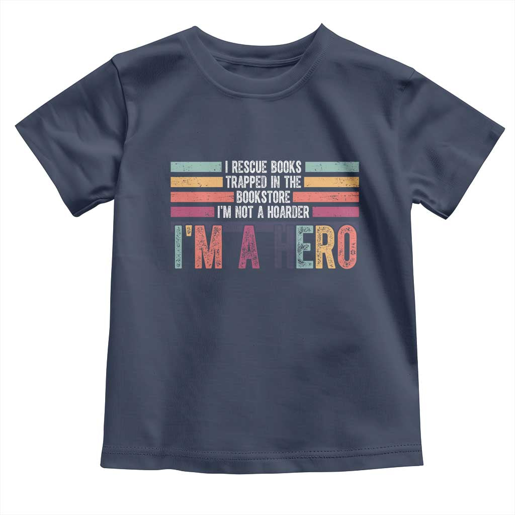 Book Lover Toddler T Shirt I Rescue Books TS10 Navy Print Your Wear