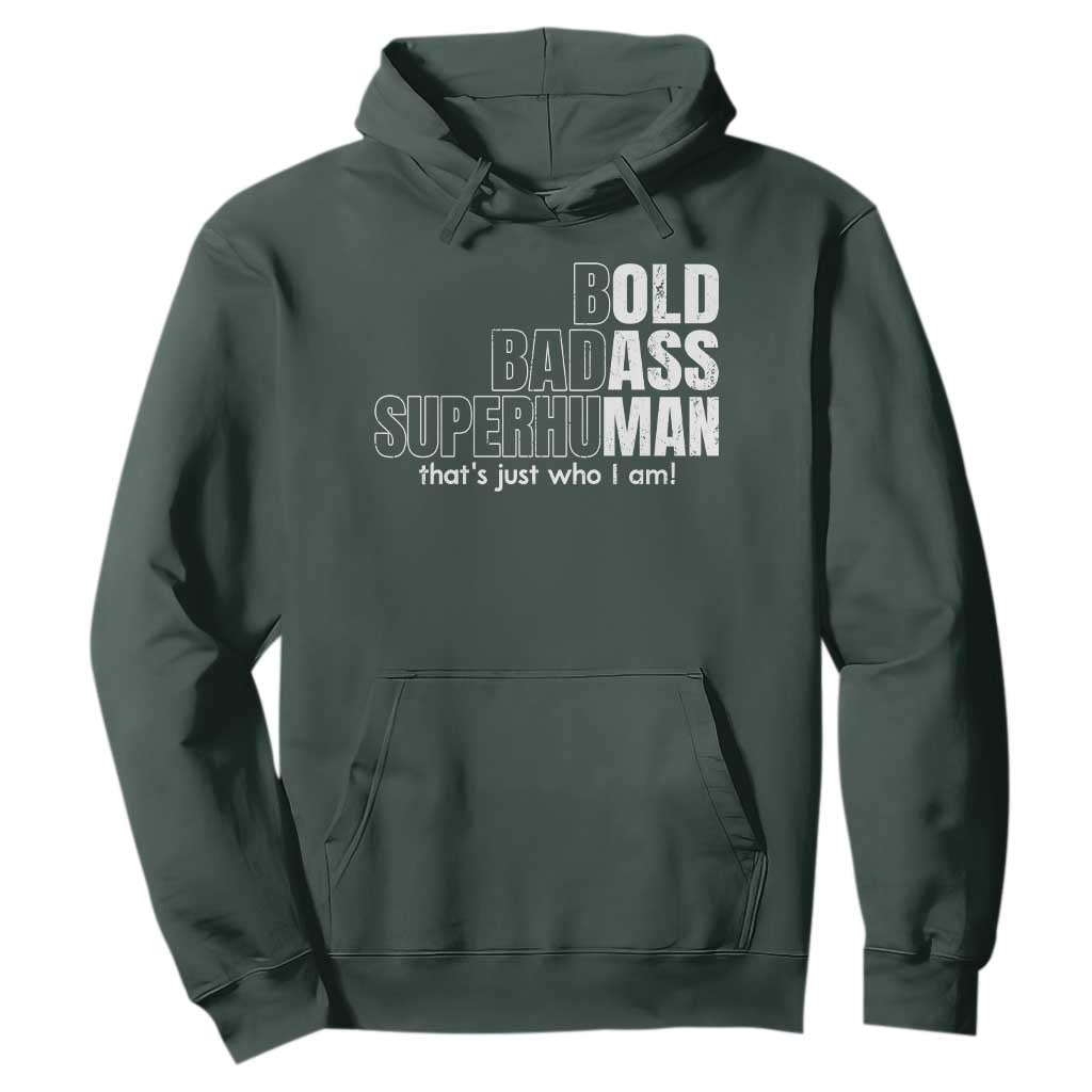 Funny Bald Dad Hoodie Old Man Saying Gag Gift Fathers Day TS10 Dark Forest Green Print Your Wear