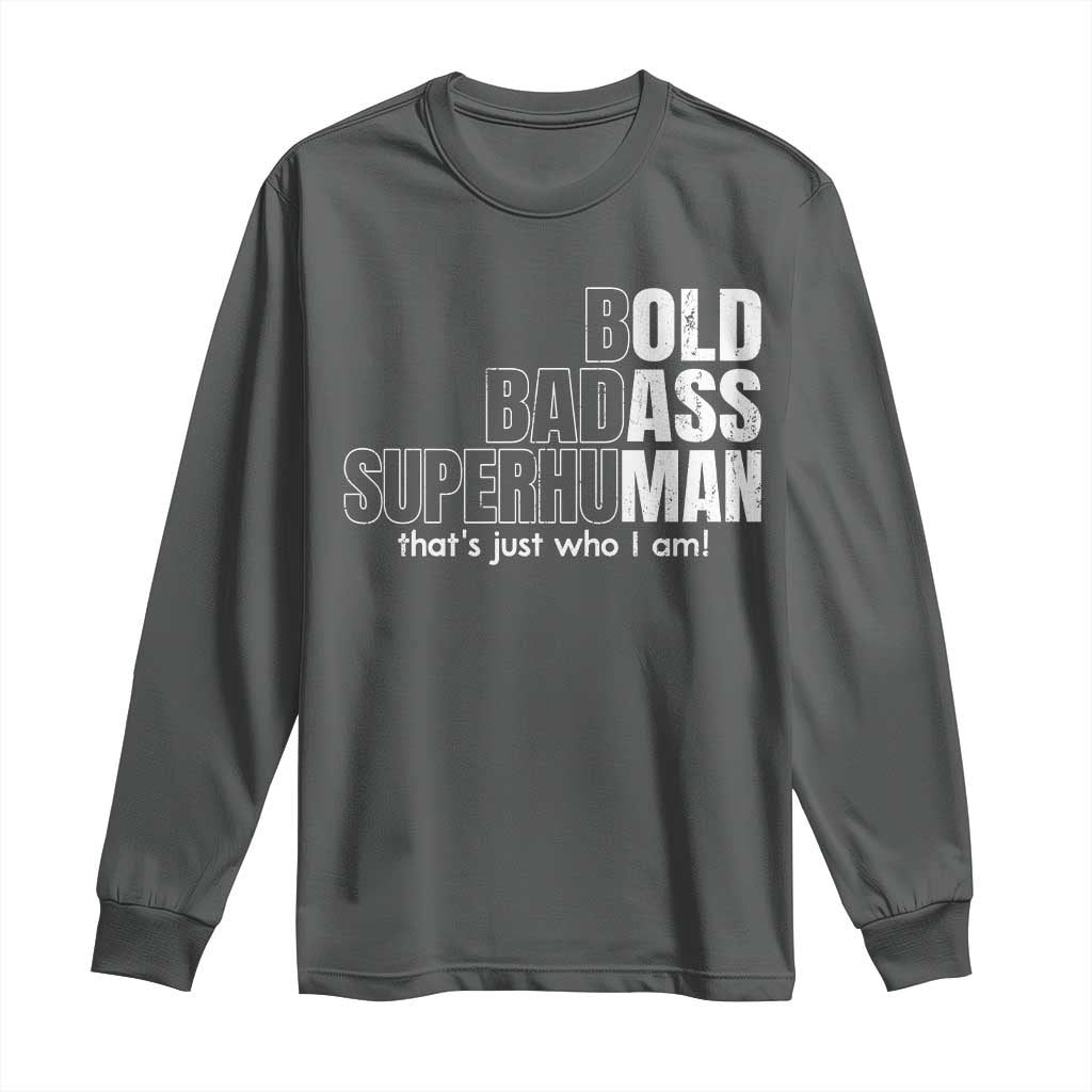Funny Bald Dad Long Sleeve Shirt Old Man Saying Gag Gift Fathers Day TS10 Dark Heather Print Your Wear