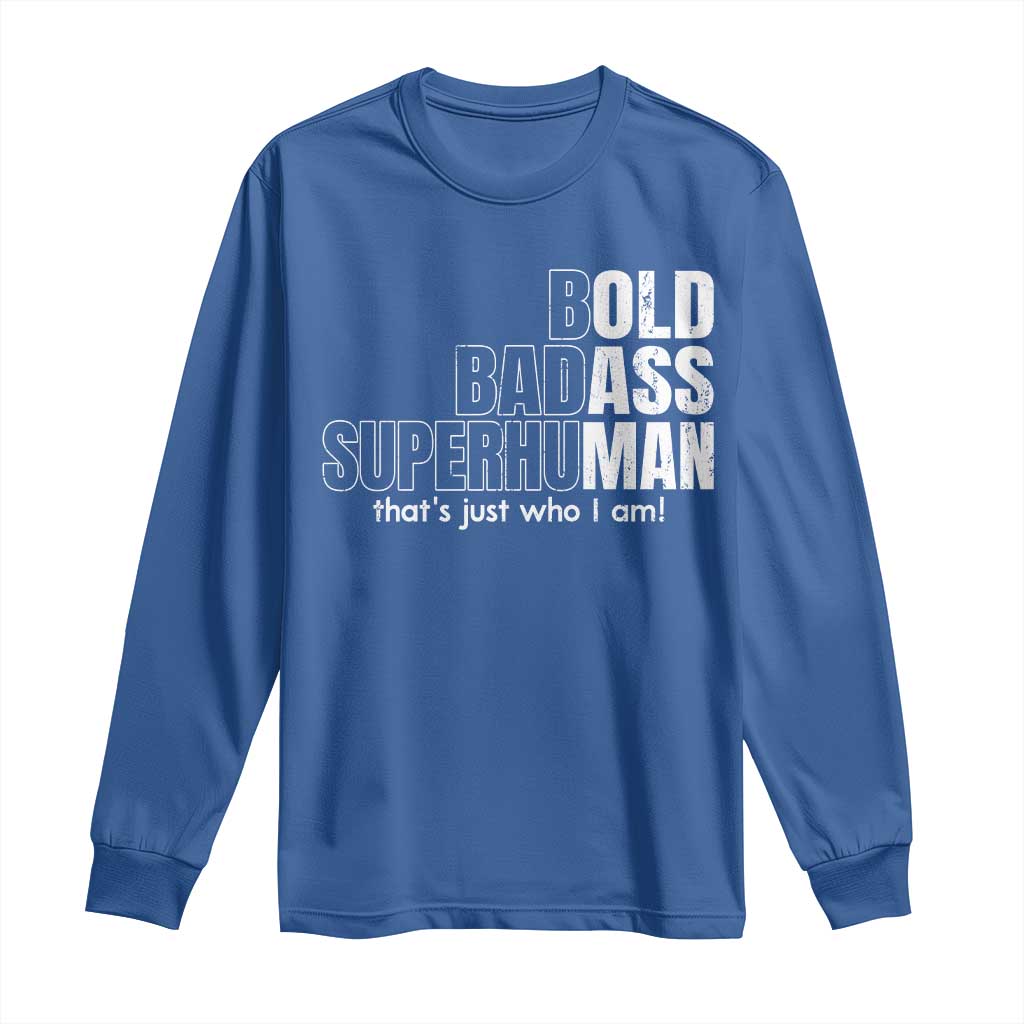 Funny Bald Dad Long Sleeve Shirt Old Man Saying Gag Gift Fathers Day TS10 Royal Blue Print Your Wear