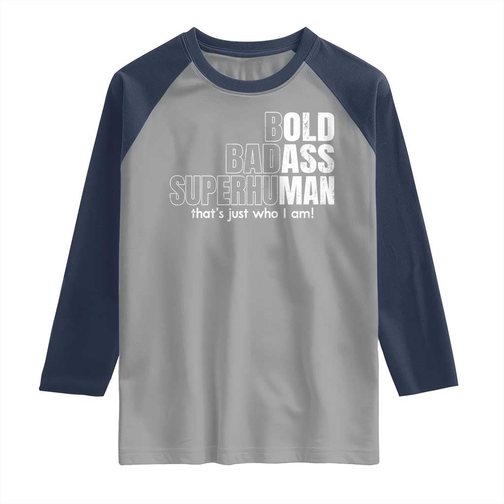 Funny Bald Dad Raglan Shirt Old Man Saying Gag Gift Fathers Day TS10 Sport Gray Navy Print Your Wear
