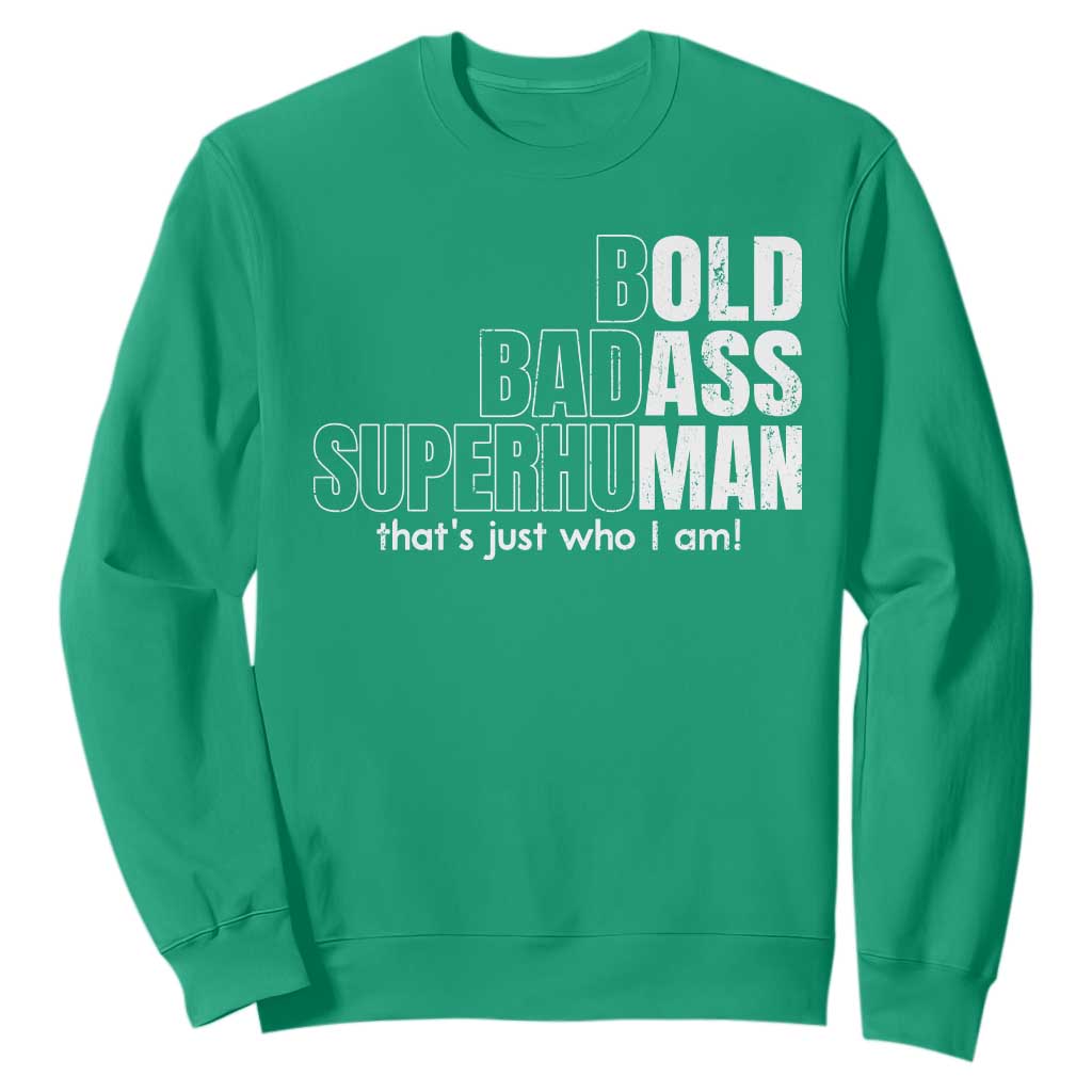 Funny Bald Dad Sweatshirt Old Man Saying Gag Gift Fathers Day TS10 Irish Green Print Your Wear