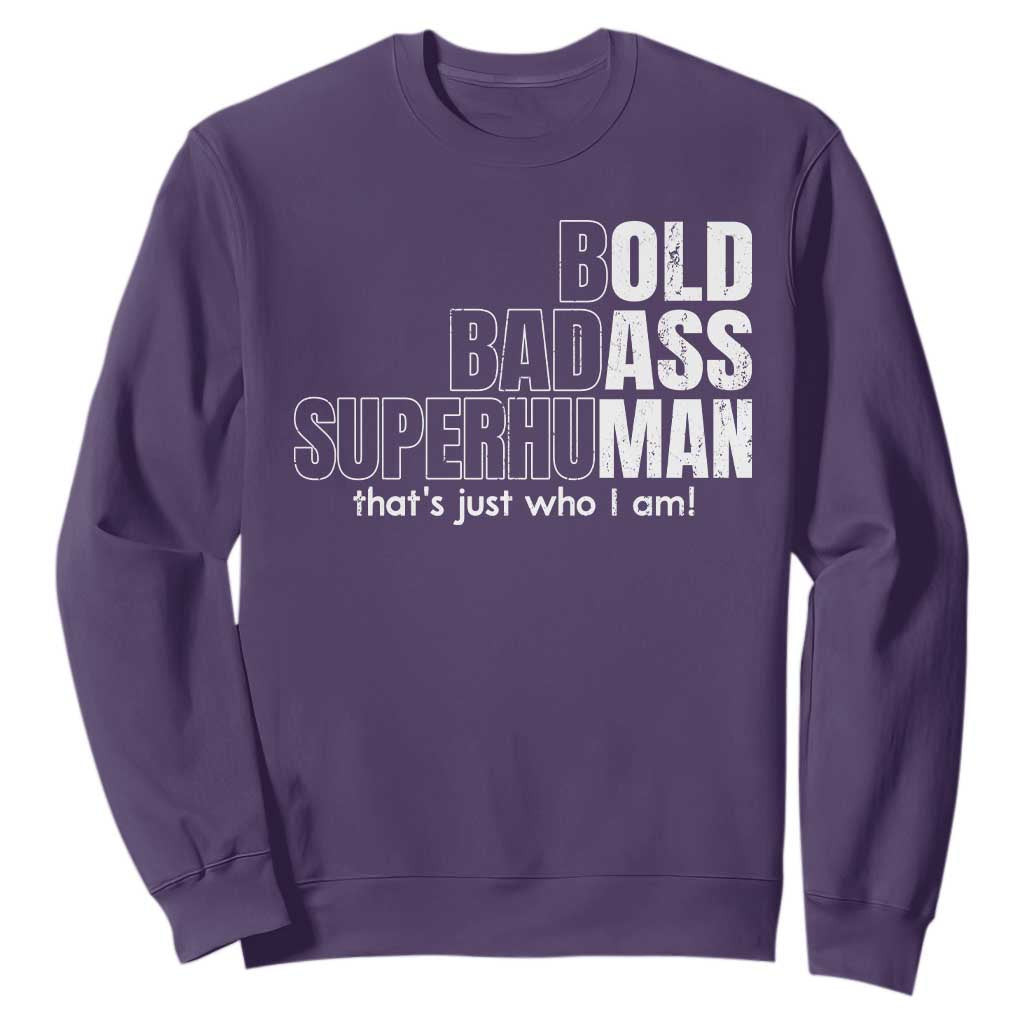 Funny Bald Dad Sweatshirt Old Man Saying Gag Gift Fathers Day TS10 Purple Print Your Wear