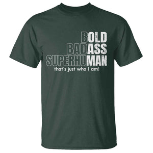 Funny Bald Dad T Shirt Old Man Saying Gag Gift Fathers Day TS10 Dark Forest Green Print Your Wear