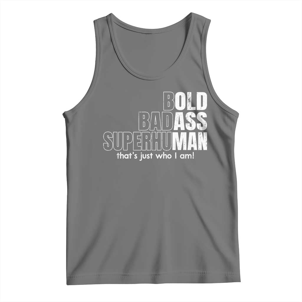 Funny Bald Dad Tank Top Old Man Saying Gag Gift Fathers Day TS10 Black Heather Print Your Wear