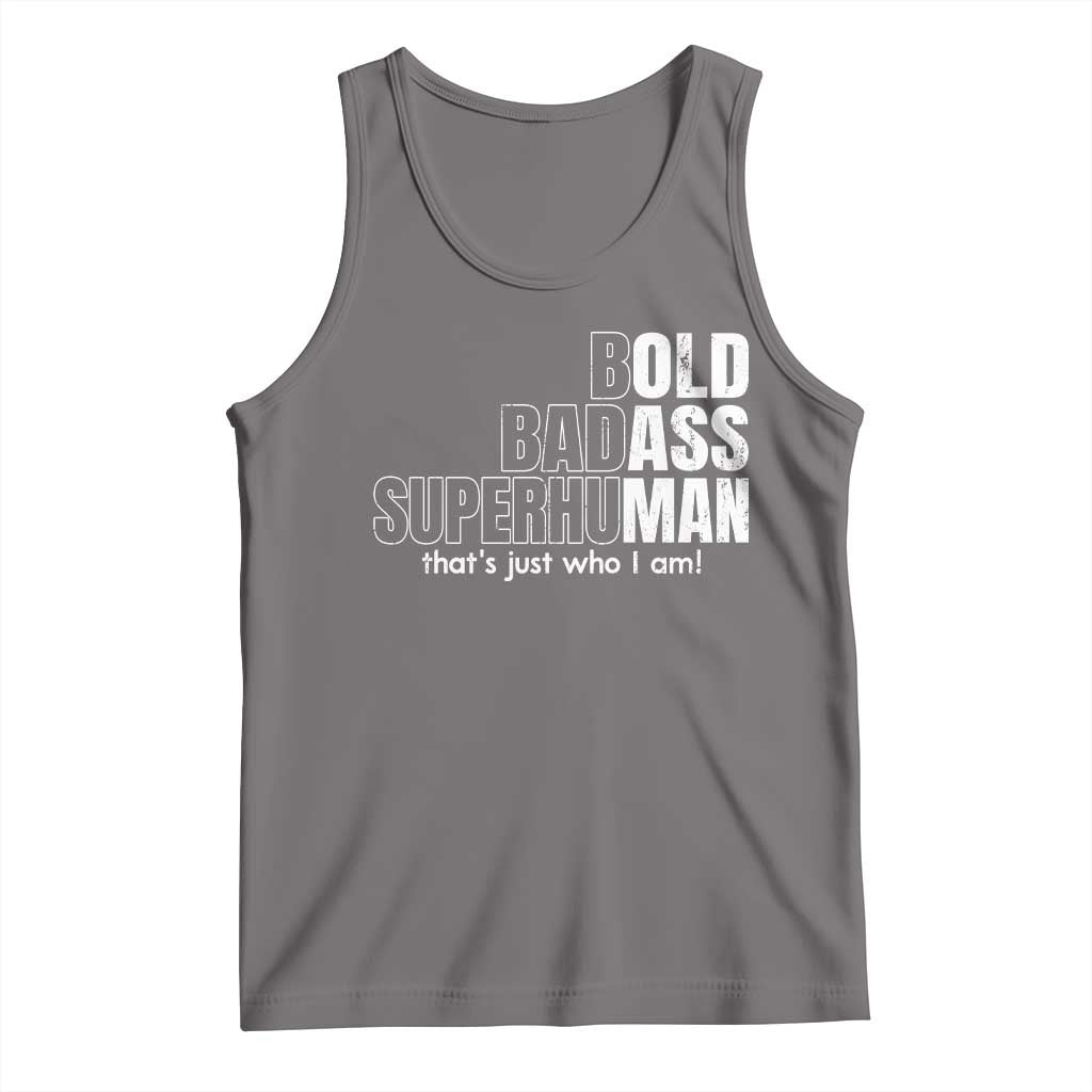 Funny Bald Dad Tank Top Old Man Saying Gag Gift Fathers Day TS10 Deep Heather Print Your Wear