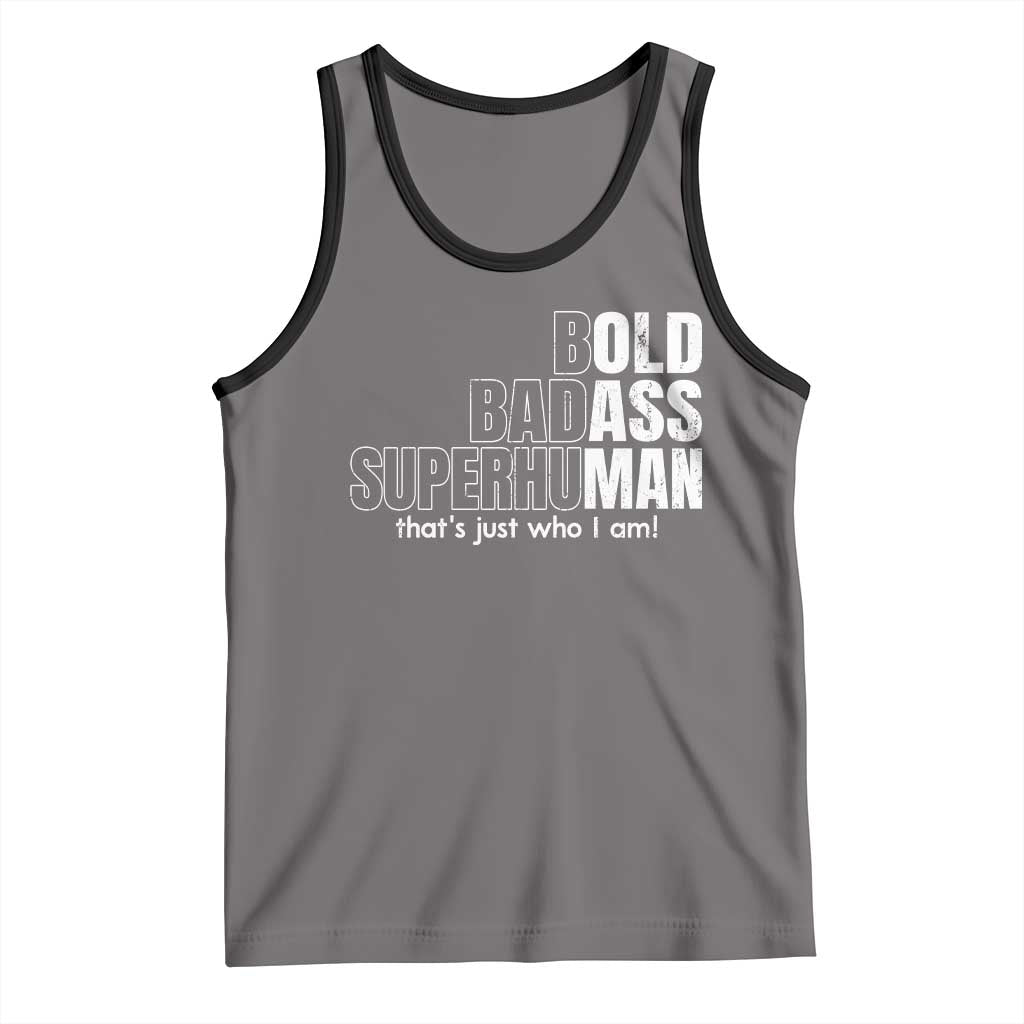Funny Bald Dad Tank Top Old Man Saying Gag Gift Fathers Day TS10 Deep Heather Black Print Your Wear