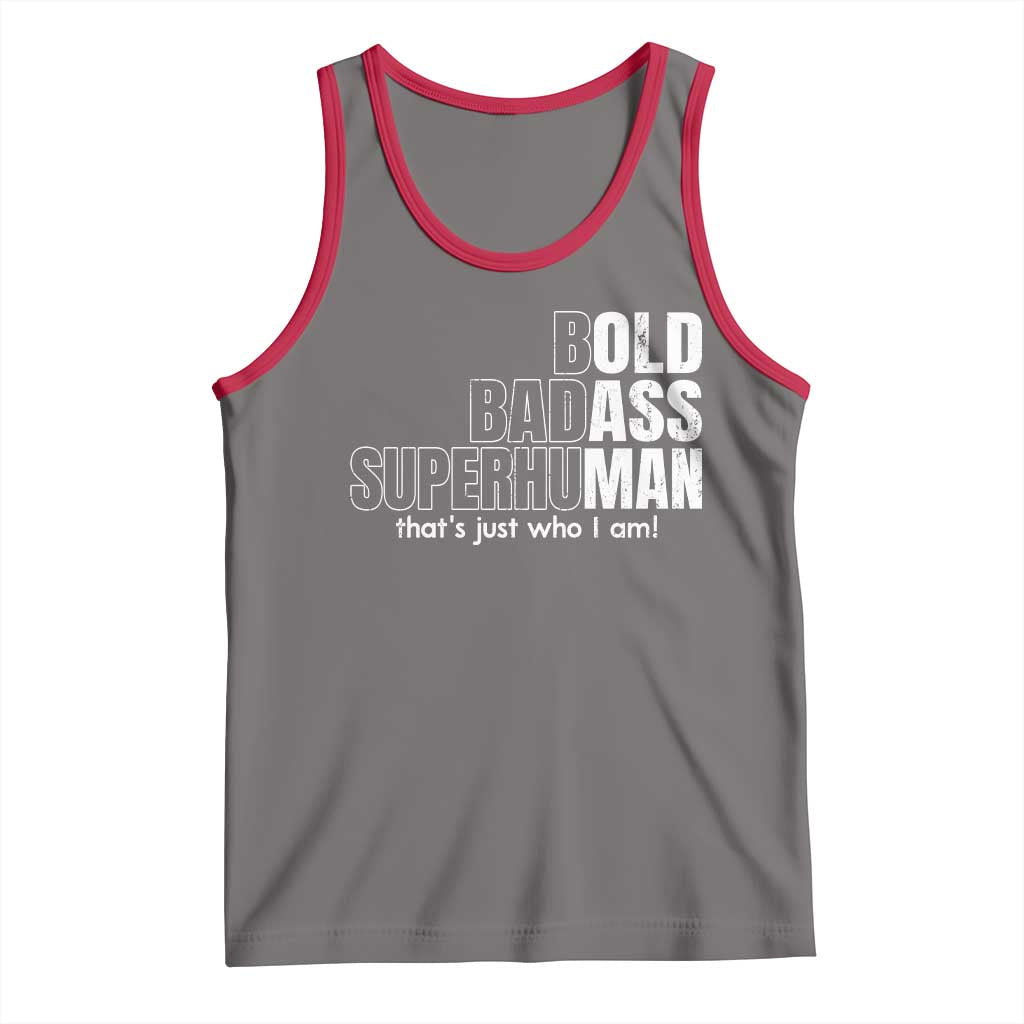 Funny Bald Dad Tank Top Old Man Saying Gag Gift Fathers Day TS10 Deep Heather Red Print Your Wear