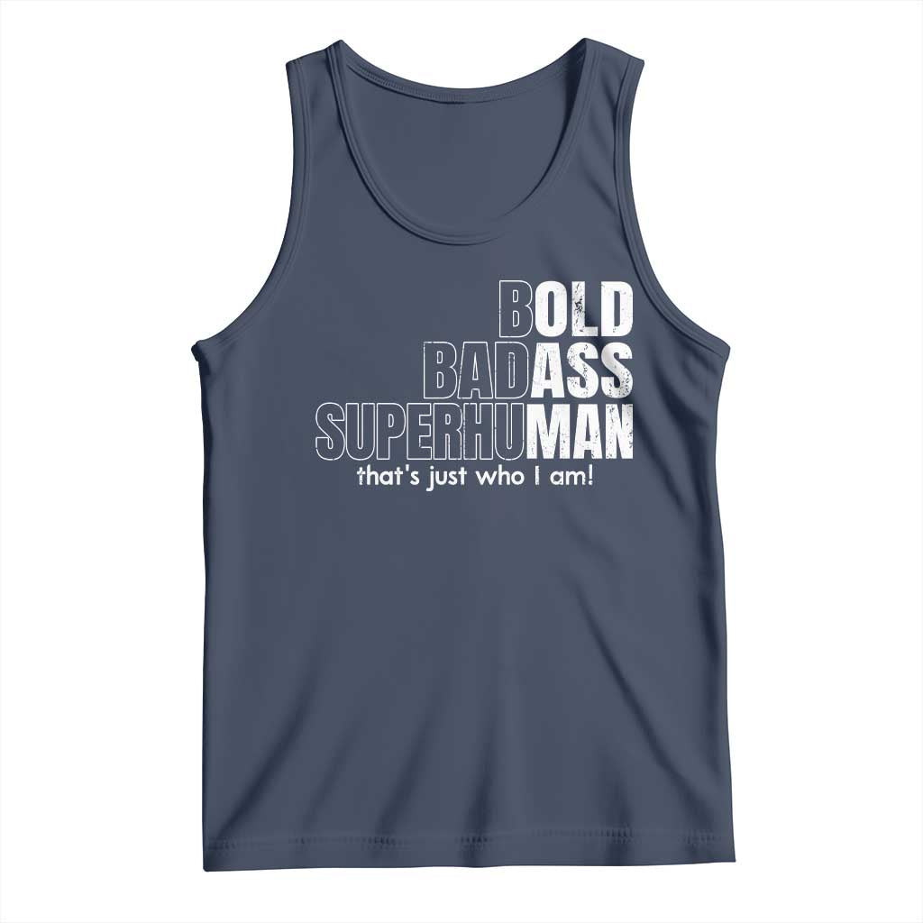 Funny Bald Dad Tank Top Old Man Saying Gag Gift Fathers Day TS10 Navy Print Your Wear