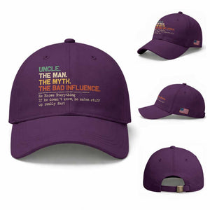 Funny Uncle Baseball Cap Best Funny Uncle Fathers Day TS10 Baseball Cap Universal Fit Purple Print Your Wear