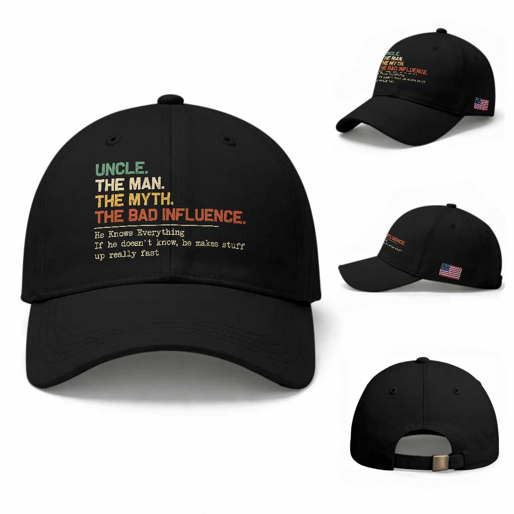 Funny Uncle Baseball Cap Best Funny Uncle Fathers Day TS10 Baseball Cap Universal Fit Black Print Your Wear