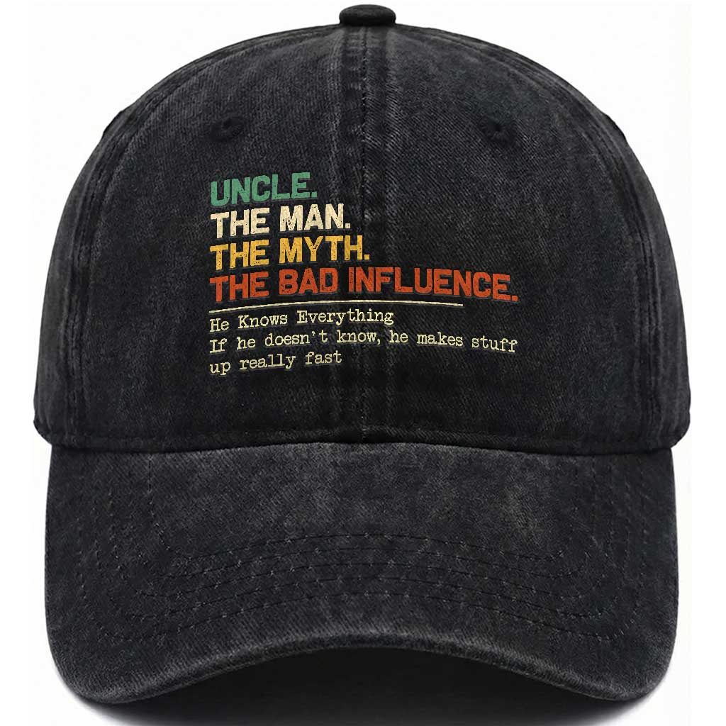 Funny Uncle Washed Cotton Baseball Cap Best Funny Uncle Fathers Day TS10 Print Your Wear