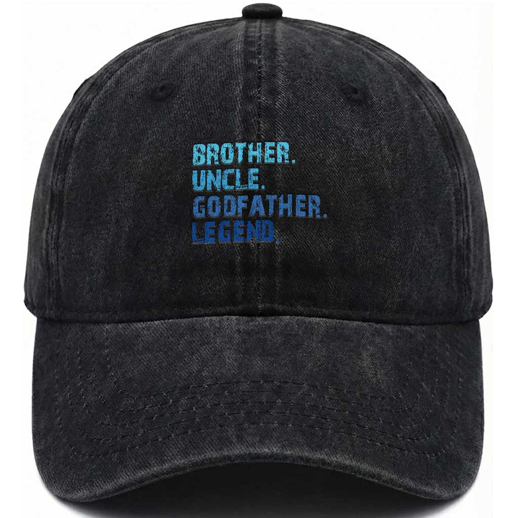Brother Uncle Godfather Legend Washed Cotton Baseball Cap Best Funny Uncle Fathers Day TS10 Print Your Wear